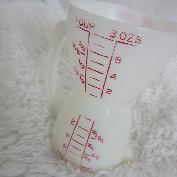 Tupperware Double Measuring Cup Vintage 860-7 Two-Sided Wet Dry 8oz 1 cup - Picture 3 of 5